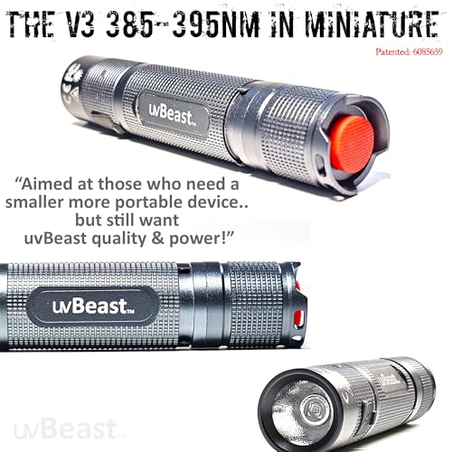 uvBeast V3 Mini 385-395nm UV Flashlight Portable Black Light
