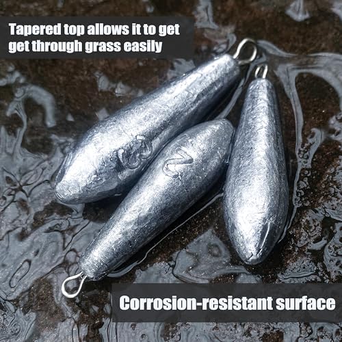 TKHDBF Lead Drop Shot Fishing Weights for Bass & Saltwater Tackle