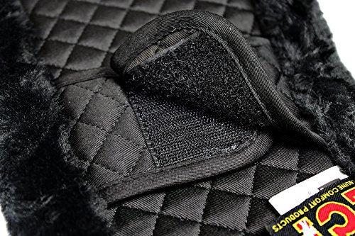 Black 30-Inch Equine Faux Shearling Girth Cover for Horses, Prevent Chafing & Galls