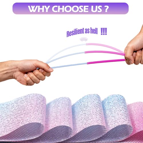 2PCS 79-Inch Rhythmic Gymnastics Dance Ribbons with Wand - Sparkling Color