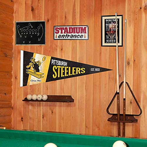 Pittsburgh Steelers Vintage Retro Pennant Flag - 12x30 in