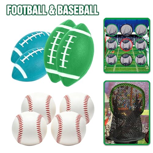 Kids Football and Baseball Toss Game - 9 Hole Target for Outdoor Fun