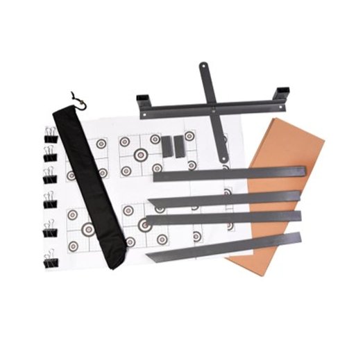 Birchwood Casey 24" Steel Target Stand Kit for Shooting - Durable Powder-Coated Metal Folding Target Stand, 2 Uprights, Cardboard, Clips, Paper Targets & Carry Bag