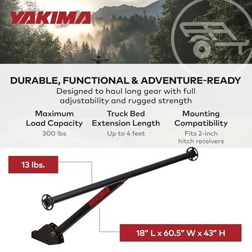 Adjustable Tailgate Rack for Kayaks, Lumber & Ladders - 60" Crossbar