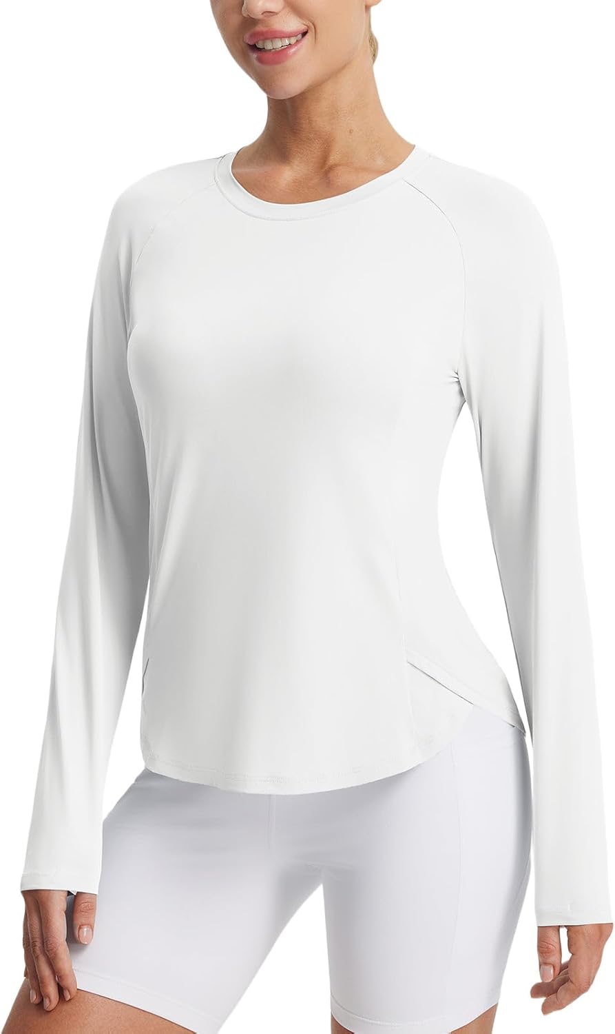 Baleaf Long Sleeve Cooling Workout Tops for Women - UPF 50+ Quick Dry Athletic Shirts | Lightweight & Soft
