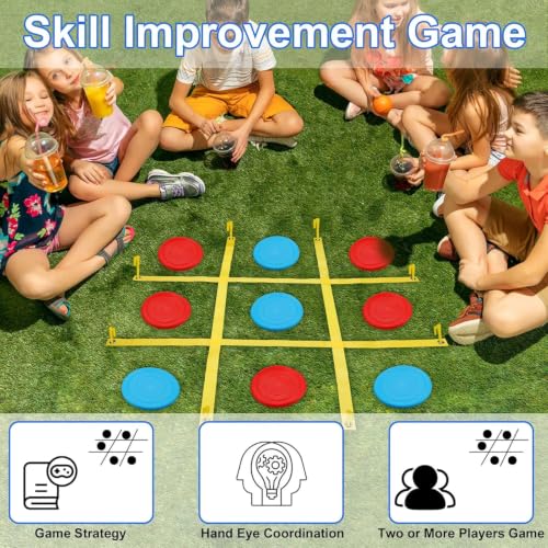 Giant Outdoor Tic Tac Toe Game Set - 4x4 ft Lawn Toss & Strategy Game