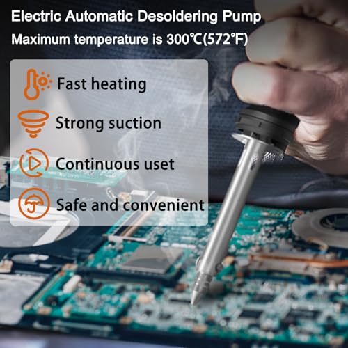 Electric Solder Sucker Vacuum,Automatic Desoldering Pump,Black Desoldering Tool For One-Handed Use And Reliable Suction,Designed for extended use Tin Removal Work Ac110v 30w Desoldering Gun