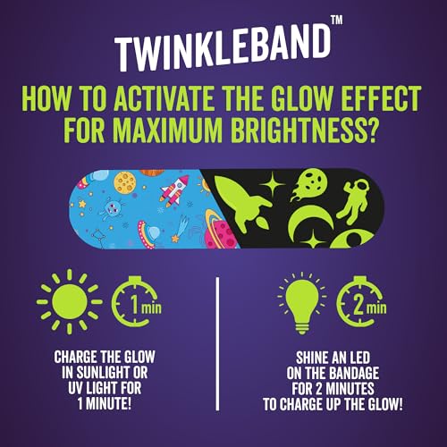 Glow in the Dark Bandages - 120 Assorted Flex Fabric Styles