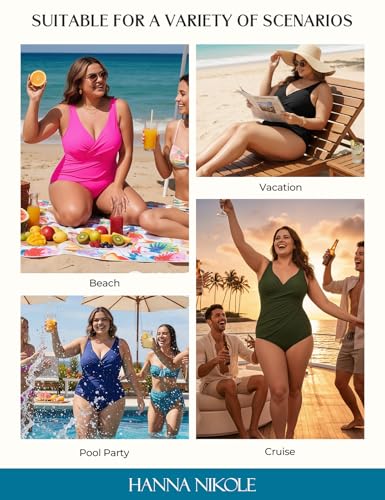 Plus Size One Piece Swimsuit for Women - Tummy Control, Full Coverage