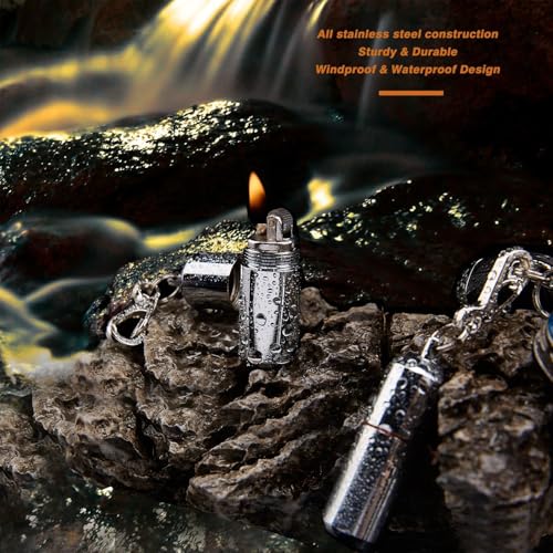 Waterproof Mini Keychain Lighter - 2 Pack for Survival