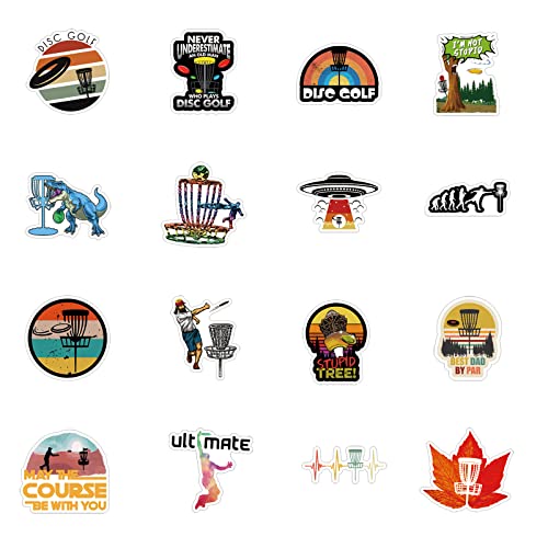 50 Pcs Disc Golf Stickers - Waterproof Vinyl Decals for Bottles, Laptops, and More