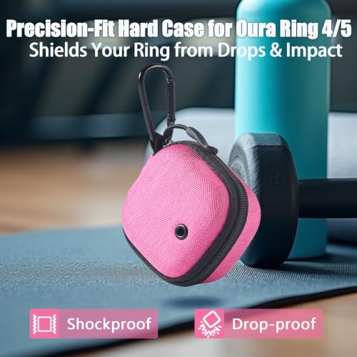 Babeezy Pink Travel Case for Oura Ring Gen 4/5 with Charging Slot | Protective Carrying Pouch