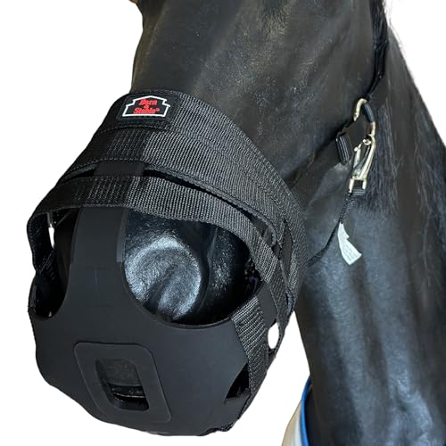Horse Grazing Muzzle - Breathable & Comfortable - Black, Large