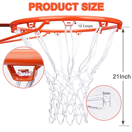 Heavy Duty Basketball Net - Weatherproof Anti-Whip Replacement - 12 Loops