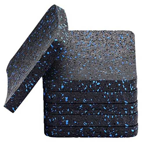 High-Density Rubber Treadmill Mat Pads - 3.94" x 3.94" x 0.5" - 6-Pack