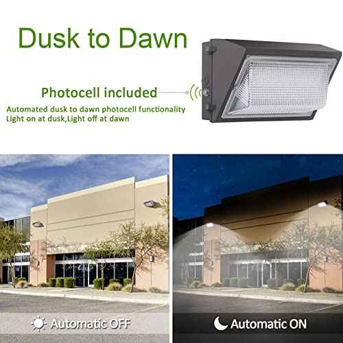 100W LED Wall Pack Dusk to Dawn, 13000Lm 5000K Daylight Commercial Security Lighting,400-600W MH Equivalent, 100-277V,ETL Certified Outdoor LED Wall Pack Light for Parking Lot Doorway House
