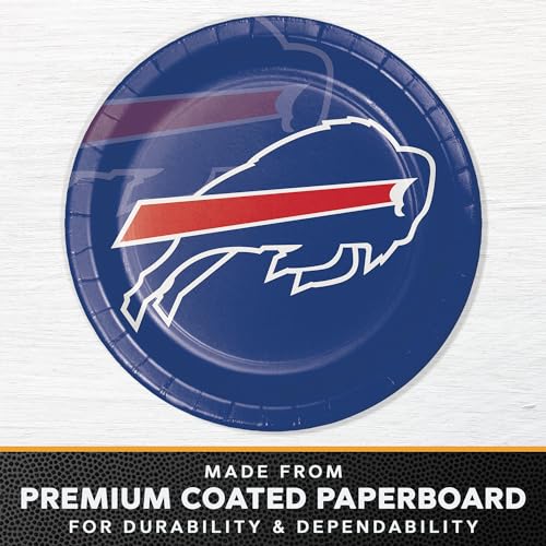 Buffalo Bills Paper Plates - 48 Pack, 9" Round for Tailgating