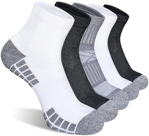Suaskk Men’s Athletic Cushioned Breathable Running Quarter Socks 12-15 Pairs, Assorted Colors