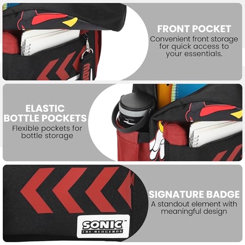 Sonic The Hedgehog Shadow 16.5" Black Backpack with Laptop Pocket
