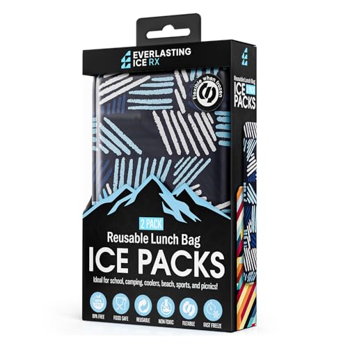 Reusable Ice Packs for Lunch Boxes and Coolers - 2 Pack