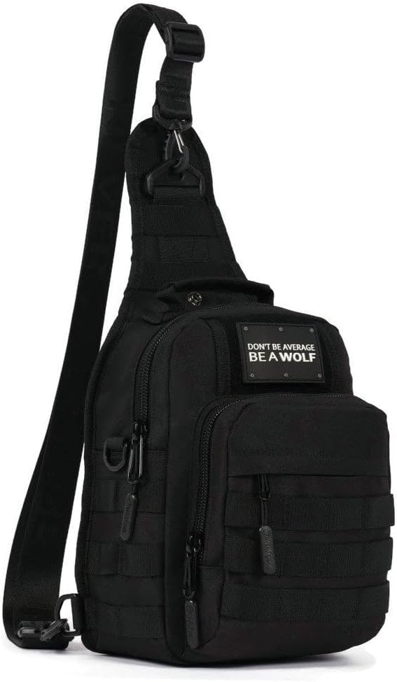 WOLFpak Tactical Sling Bag - Concealed Carry CCW Backpack | EDC Daypack for Hiking & Travel (Alpha Black)