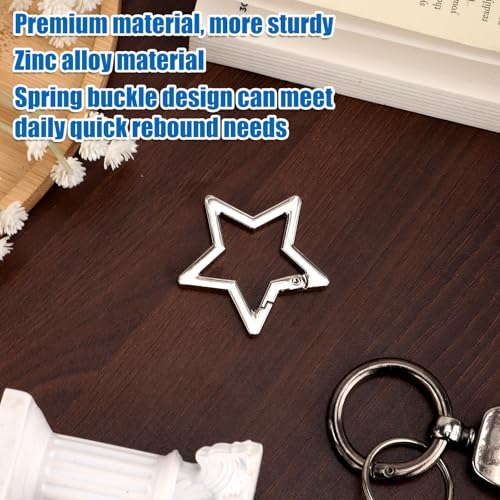 Star Shaped Carabiner Clip - Zinc Alloy Pentagram Keychain Hook
