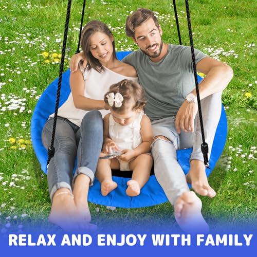 AOBOTE 40 Inch Saucer Tree Swing for Kids with 660lb Capacity Waterproof Oxford Fabric AB010006-1