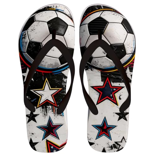 USA Soccer Flip Flops - American Flag Eagle Sandals - 6.5-7 Women/5.5-6 Men