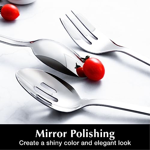 KINGSTONE 8-Piece Silver Hostess Serving Utensils Set, 18/10 Stainless Steel