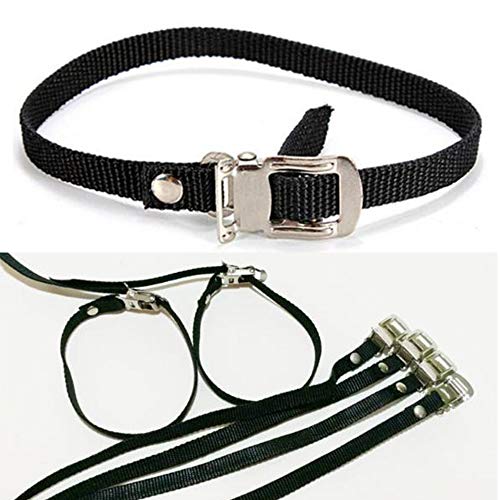 4 Pcs Universal Bike Pedal Toe Straps with Clamp Lock - 50cm