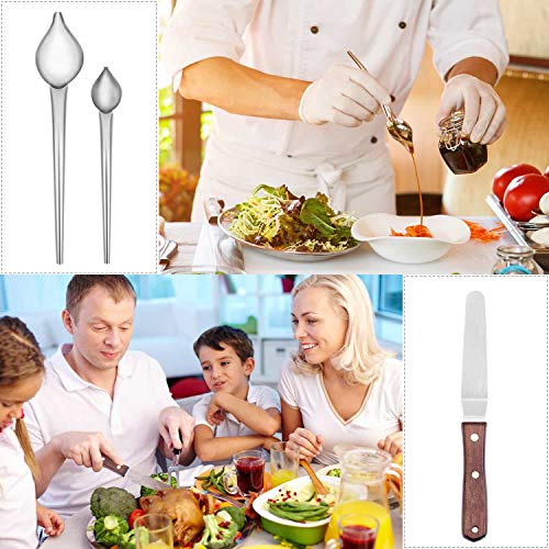 Cridoz 6-Piece Stainless Steel Kitchen Tweezers, Precision Tongs, Drawing Spoons & Offset Spatula Set
