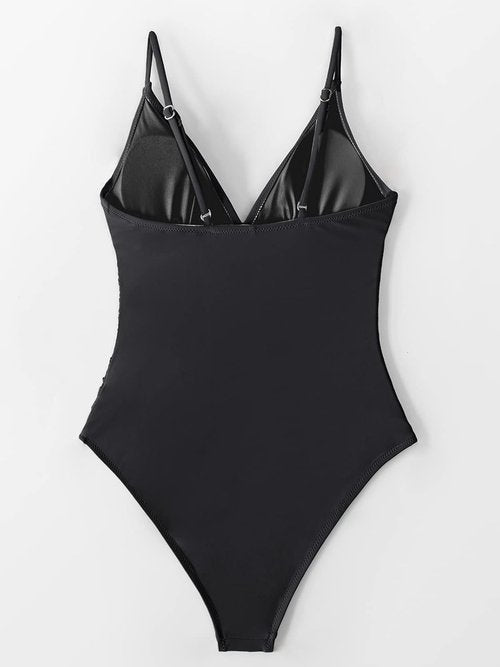 CUPSHE Women's One Piece Swimsuit - Tummy Control V-Neck Bathing Suit for Flattering Fit