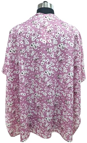 Women's Beach Cover Up Kimono Cardigan - Lavender Pink Floral