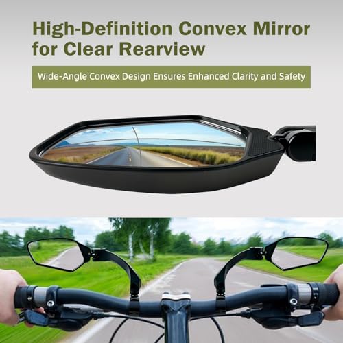 Adjustable Handlebar Bike Mirrors - HD Shatterproof, 360° Rotatable, A Pair