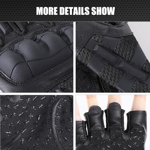 Tactical Fingerless Gloves - Black, Large | Breathable, Anti-Slip Design