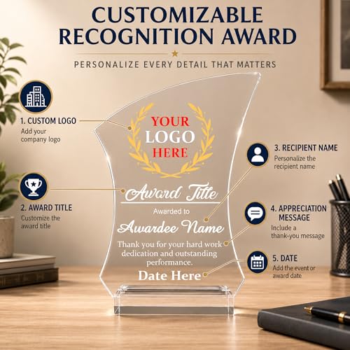 Custom Acrylic Award Plaque - Personalized Employee Recognition - Style 1