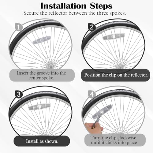2 Pcs Portable Bicycle Wheel Reflectors - 4.49 x 1.08 x 0.53"
