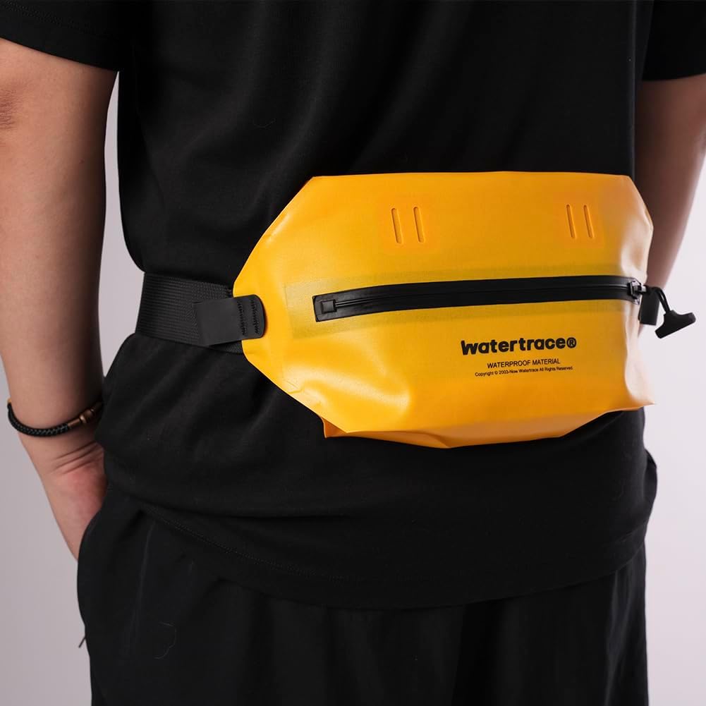 Skiennix Waterproof Fanny Pack - Versatile Crossbody Waist Bag for Kayaking & Boating | Black & Yellow