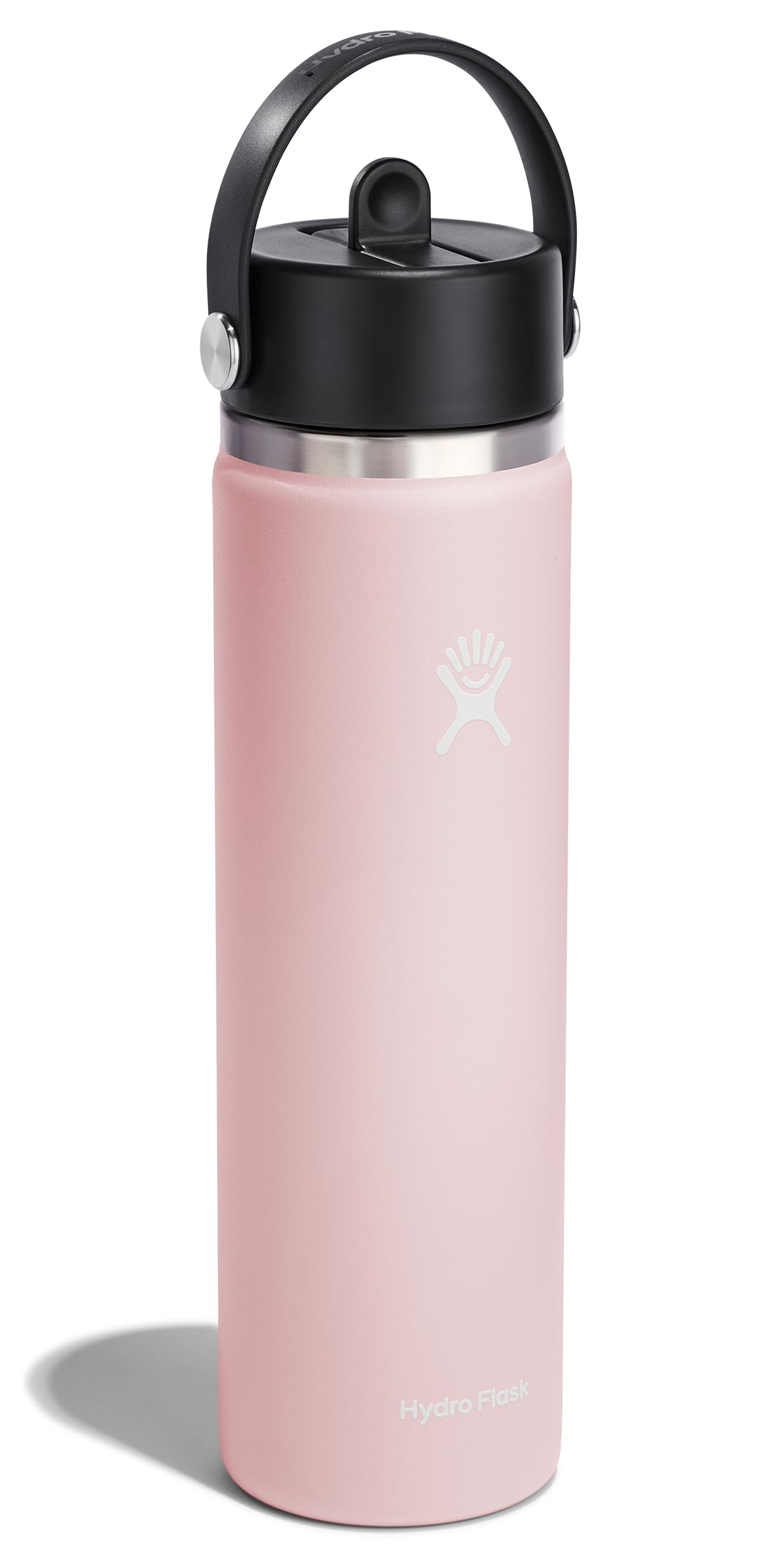 Hydro Flask Water Bottle - Insulated Stainless Steel - 24 Oz Wide Flex Straw Cap Trillium - Wide Mouth Flex Straw Lid, Non Spill, Leakproof, and Refillable in 24 Oz Trillium