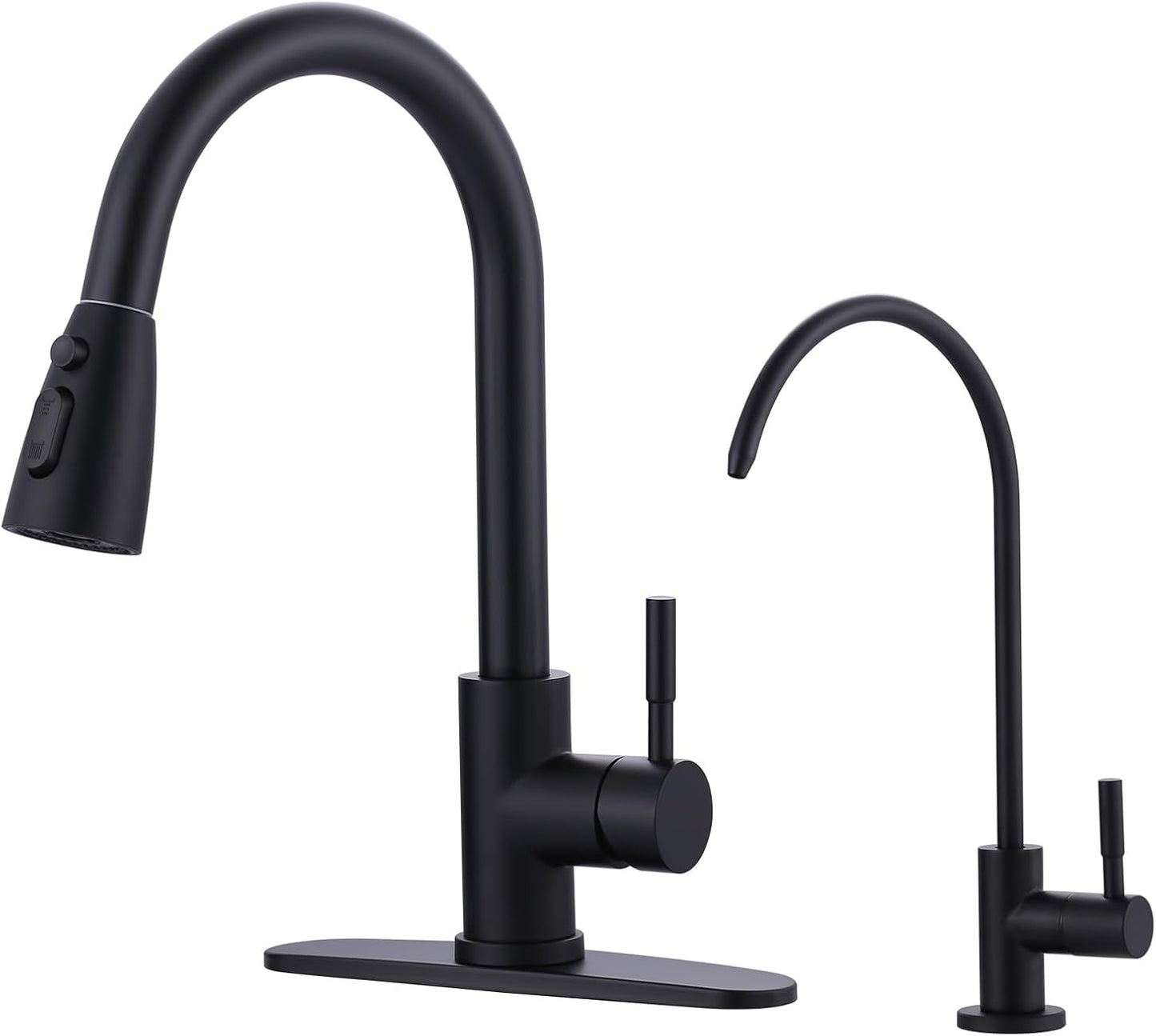 Stainless Steel Kitchen Faucet Combo with Water Filter - Brushed Nickel Sink Faucet for RO Systems