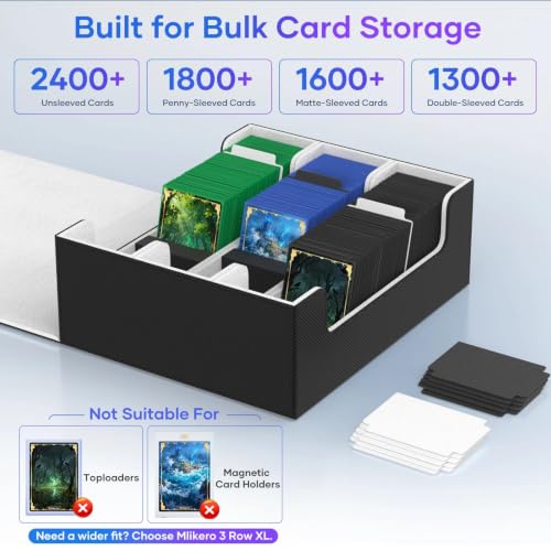 Bulk Trading Card Storage Box for 1800+ Cards with Magnetic Closure