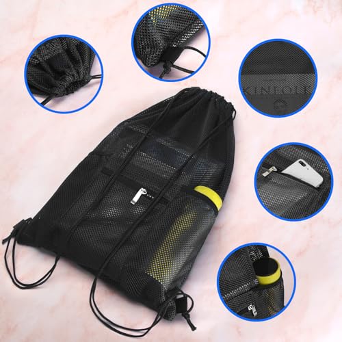 NATURAL STYLE Mesh Drawstring Backpack Bag, Gym Sports Bag with