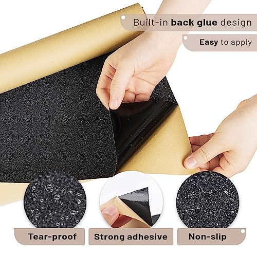 Black Skateboard Grip Tape - 10.6" x 36.4" - Tear-Proof & Waterproof