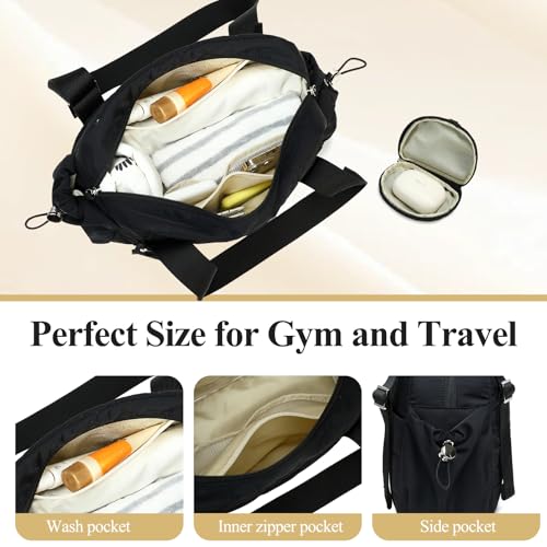 Mini Gym Bag for Women - Quilted Sports Duffel with Wet Compartment