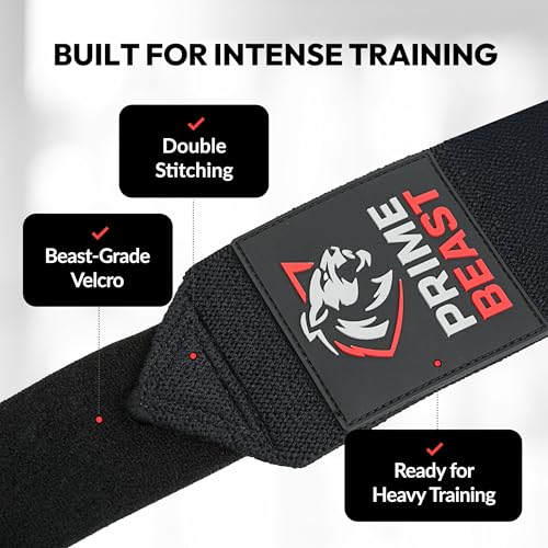 Hybrid Elbow Wraps for Weightlifting - Compression Sleeve & Adjustable Support - Black, Large