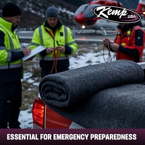 Kemp USA Emergency Relief Blanket Gray 60x84 Inch for Disaster & Outdoor Use
