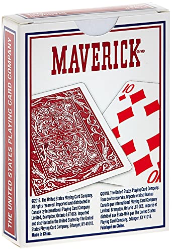 Maverick Poker Playing Cards - Plastic-Coated Poker Size Deck