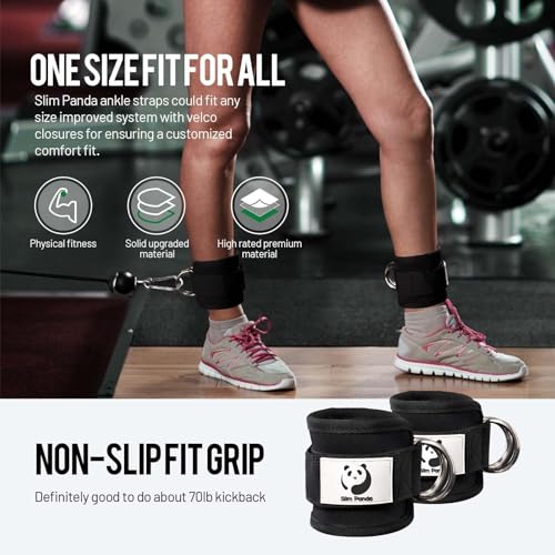 Adjustable Ankle Strap for Cable Machine - Black Single