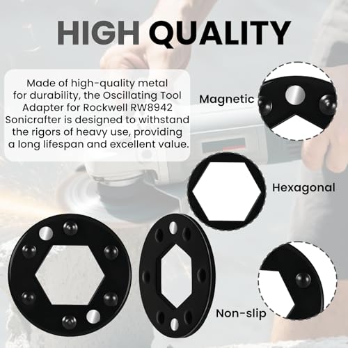 Zookpr 3 Pack RW8942 Oscillating Multitool Accessory Adaptor for Rockwell RW8942 Sonicrafter, Fit Other Sonicrafter Oscillating Tool Accessories