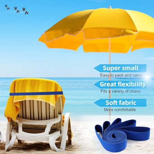 Towel Bands - 4 Pack, Stretchable Beach & Cruise Accessories - Blue